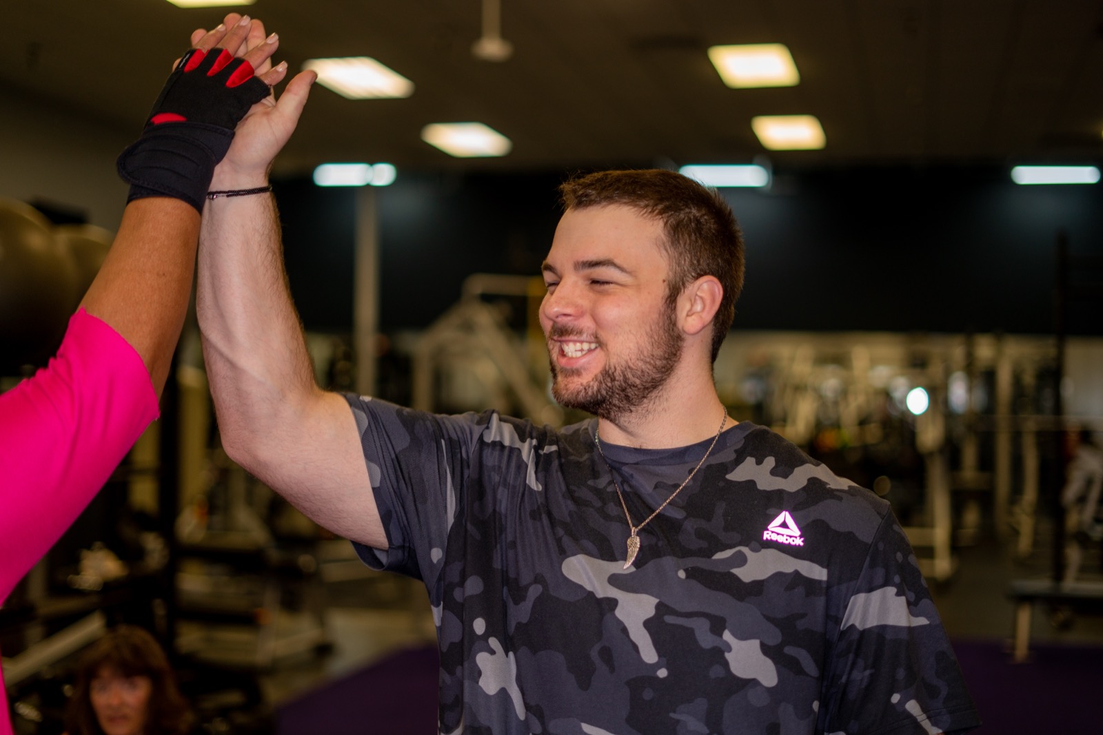 High-five celebration after a workout