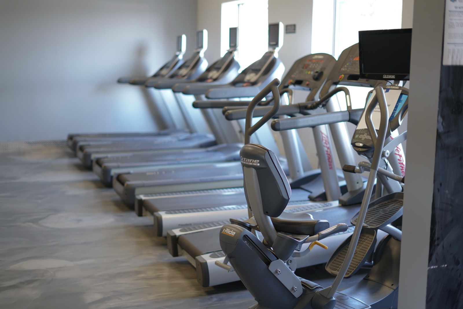 Treadmill and elliptical row